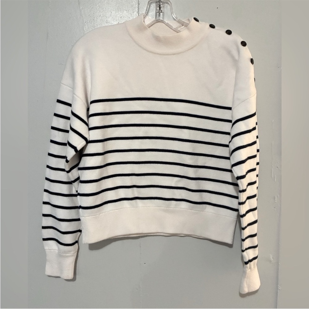 Sezane Gabin Striped Crew Neck Sweater size small